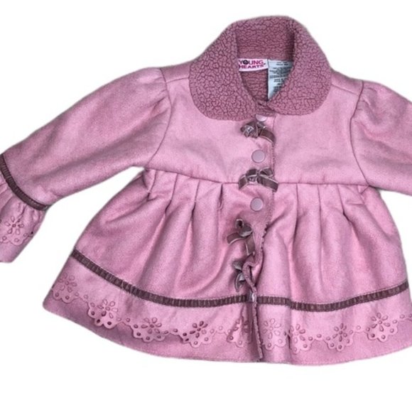 Young Hearts Baby Girl pink fall/ spring coat 18 M - Picture 1 of 6